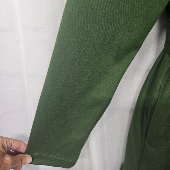 Serena Williams Olive Green Belted Cardigan Jacket Boho Minimalist XL - Picture 3 of 13